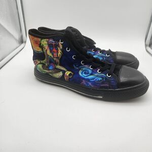 Handpainted Meditating Rafiki Mens 10 Streetwear Shoes